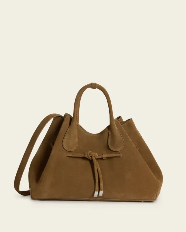Flattered Maris tote wet sand suède leer