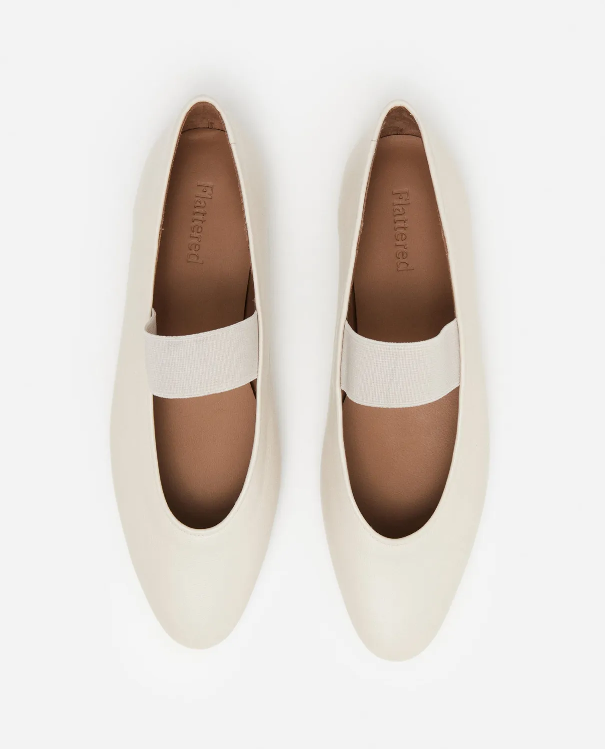 Flattered Bree ballerina’s crème leer