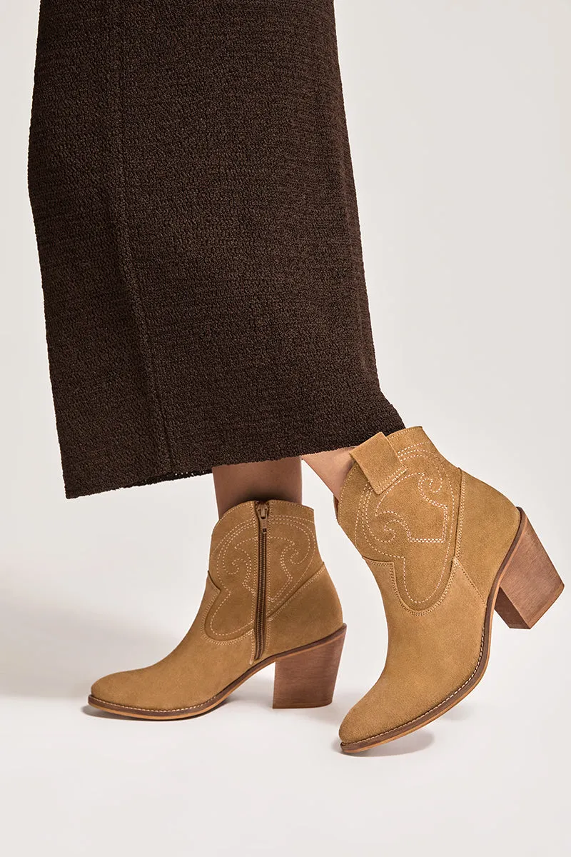 Bryan Stepwise Brooke enkellaarsjes camel suède