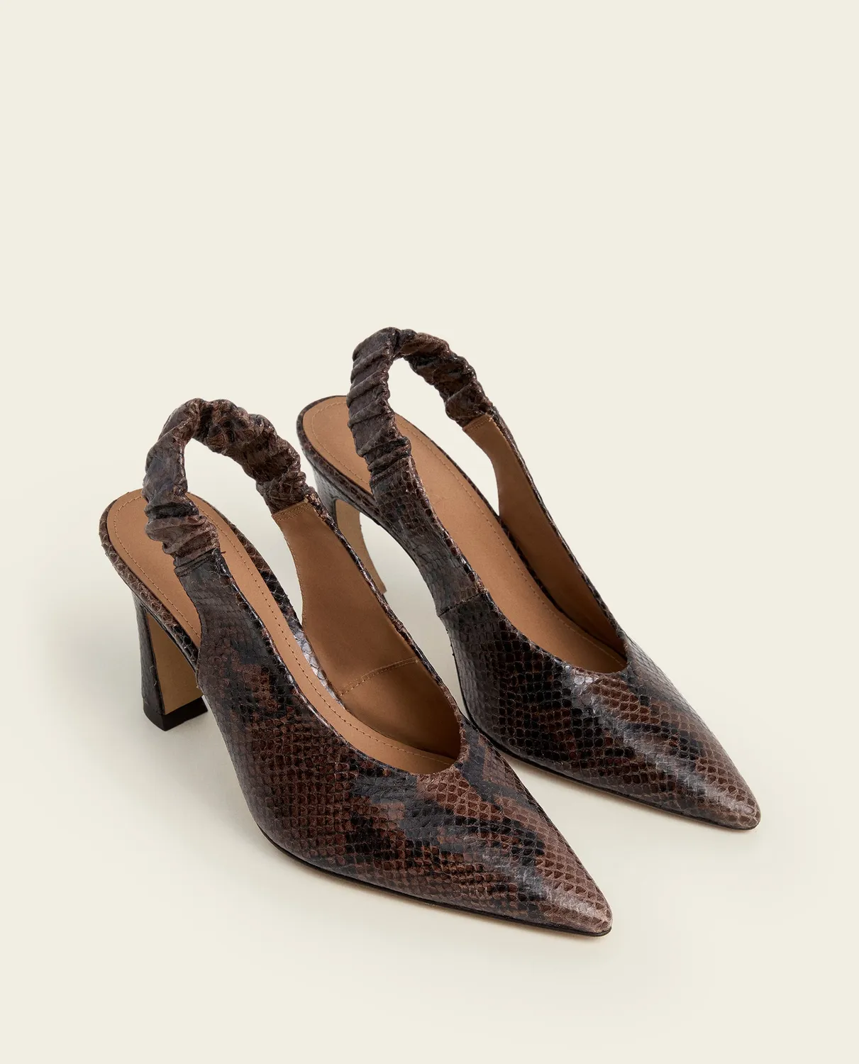 Flattered Lilian pumps chocolate slangenprint