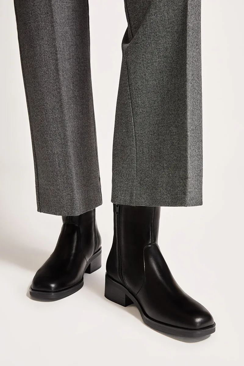 Bryan Stepwise Chester Negro chelseaboot zwart leer plat