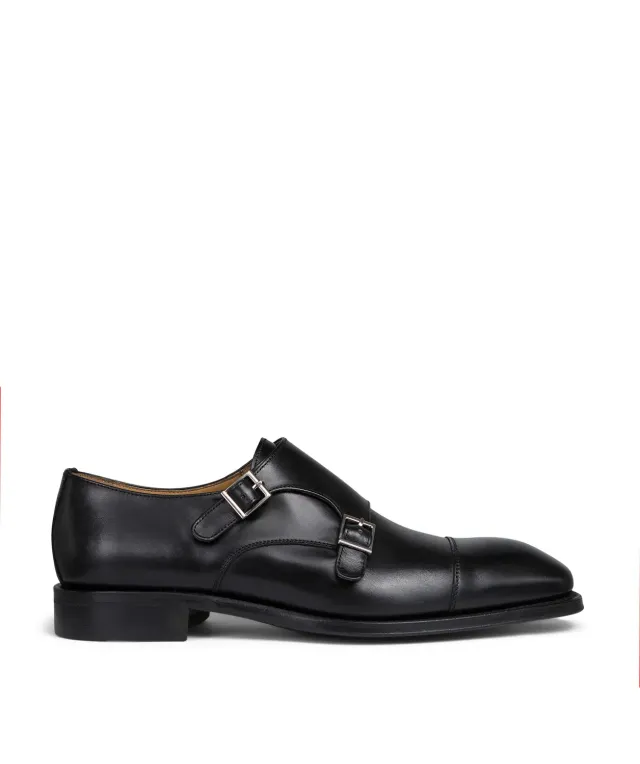 Finsbury Cambridge monkstrap zwart box calf