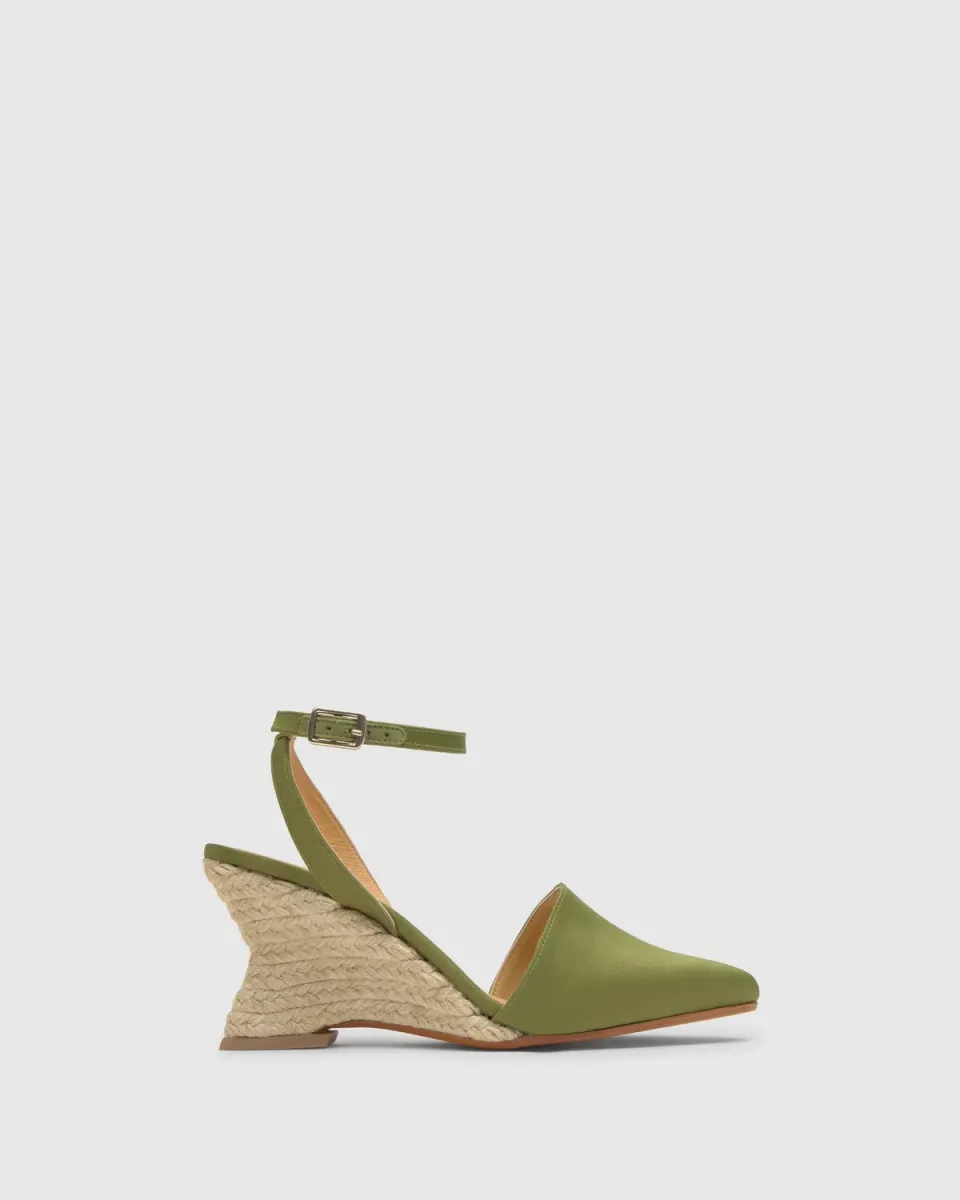 Castaner Judi 006 espadrilles olijf satijn puntneus