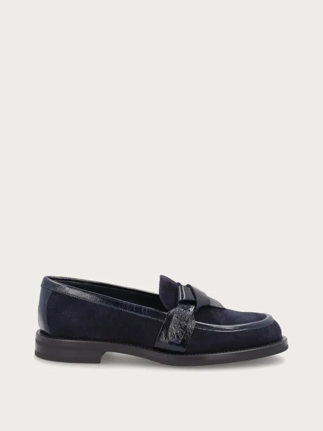 Frau Verona loafers blauw suède strik dames
