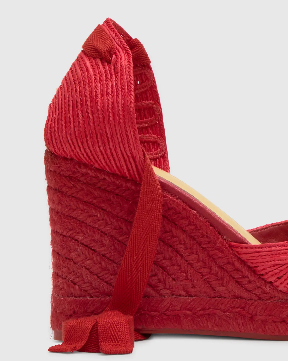 Castaner Cacia C/8/302 espadrilles robijnrood raffia 9 cm