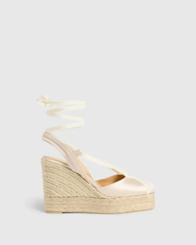 Castaner Casilda CSC/8ED/006 espadrille wit satijn