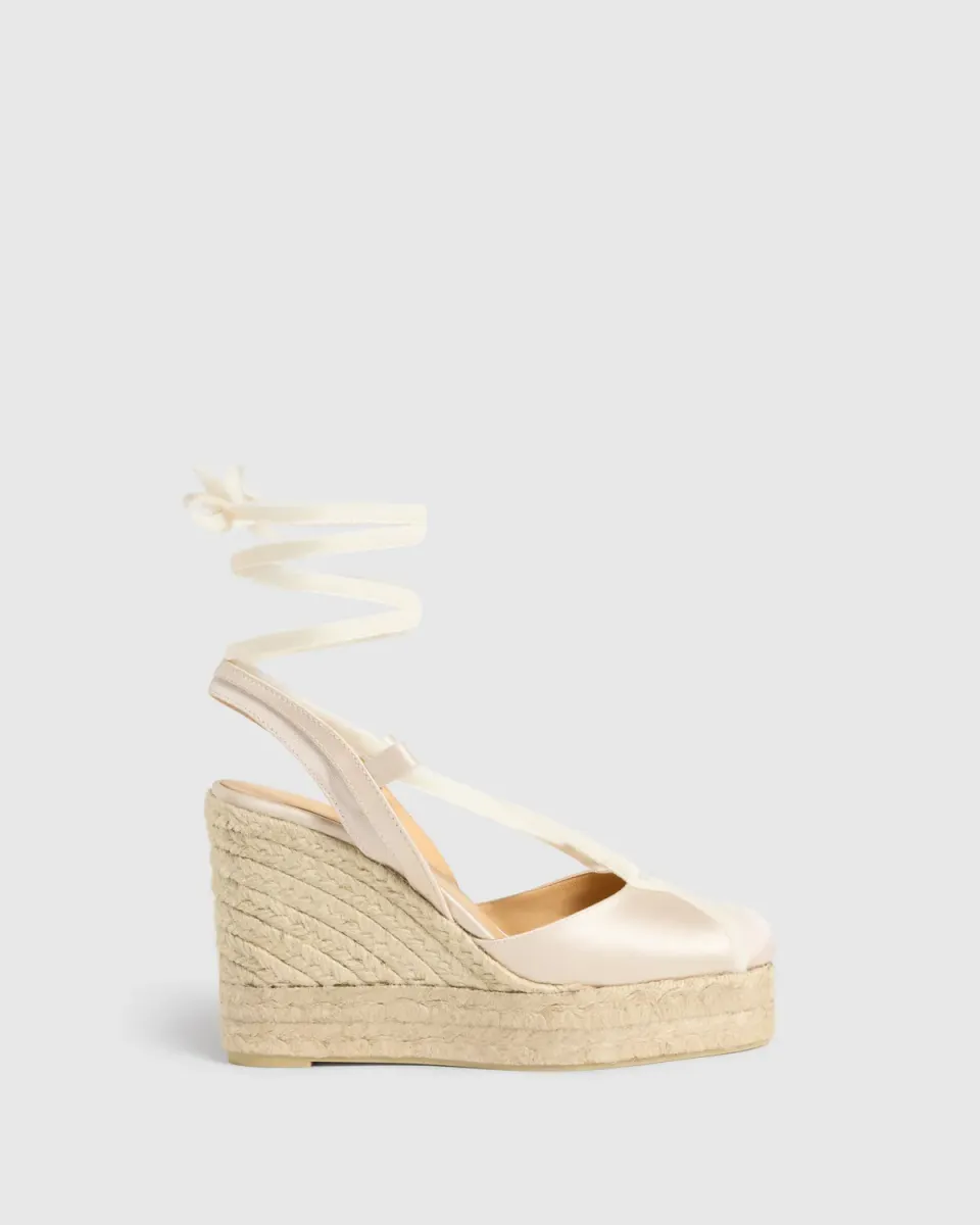 Castaner Casilda CSC/8ED/006 espadrille wit satijn