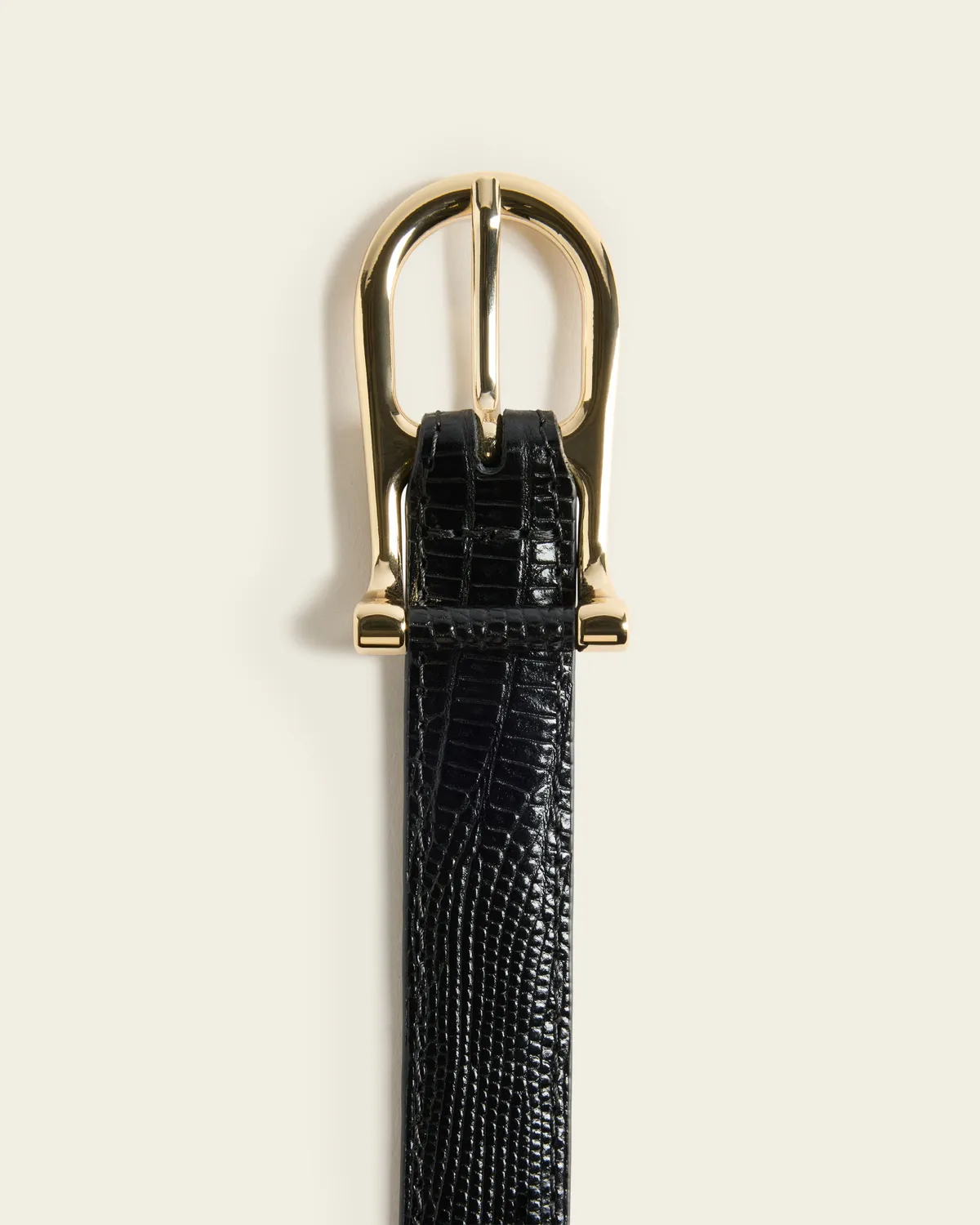 Flattered Betty Belt Leather Black Snake riem 2 cm
