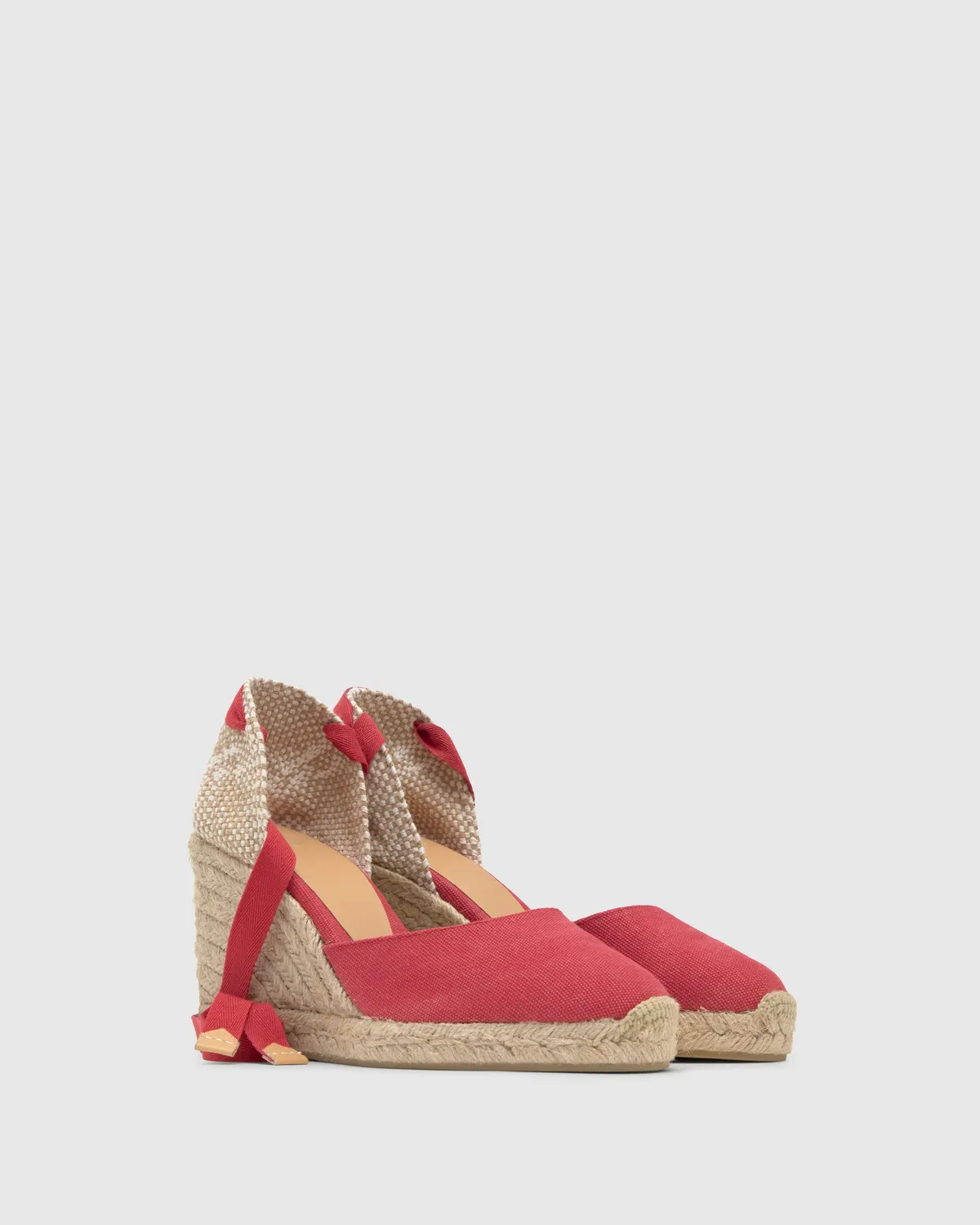 Castaner Carina/8/002 espadrilles karmijnrood jute 9 cm