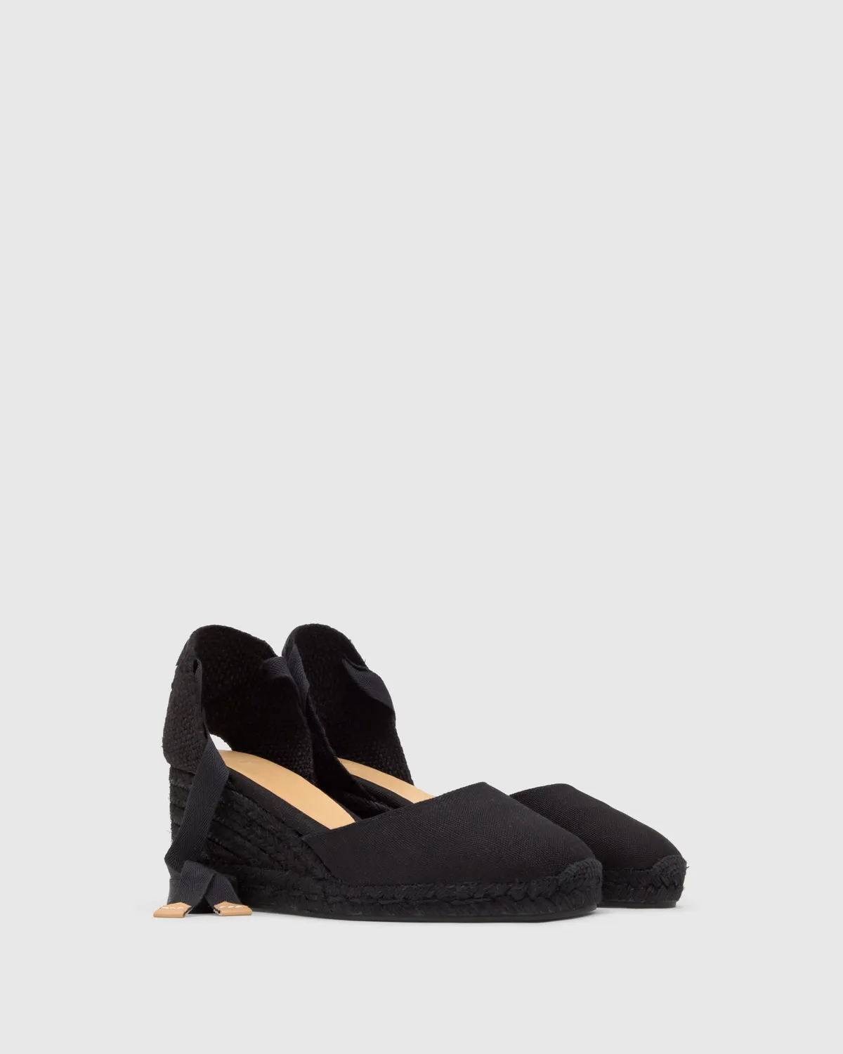 Castaner Carina C/6/001 espadrilles zwart – 7 cm sleehak