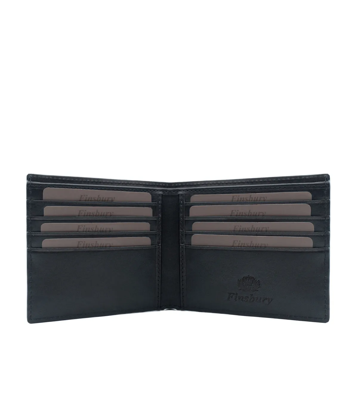 Finsbury Black Croco portemonnee zwart kalfsleer