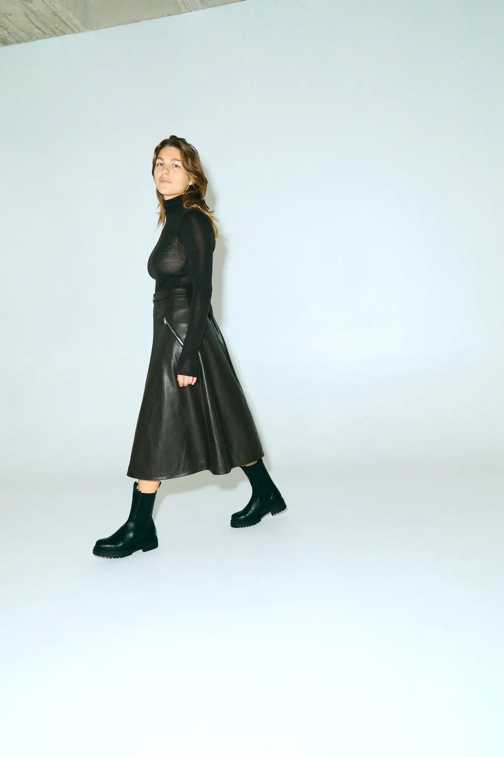 Jutelaune Alberta Black chelsea boots zwart leer