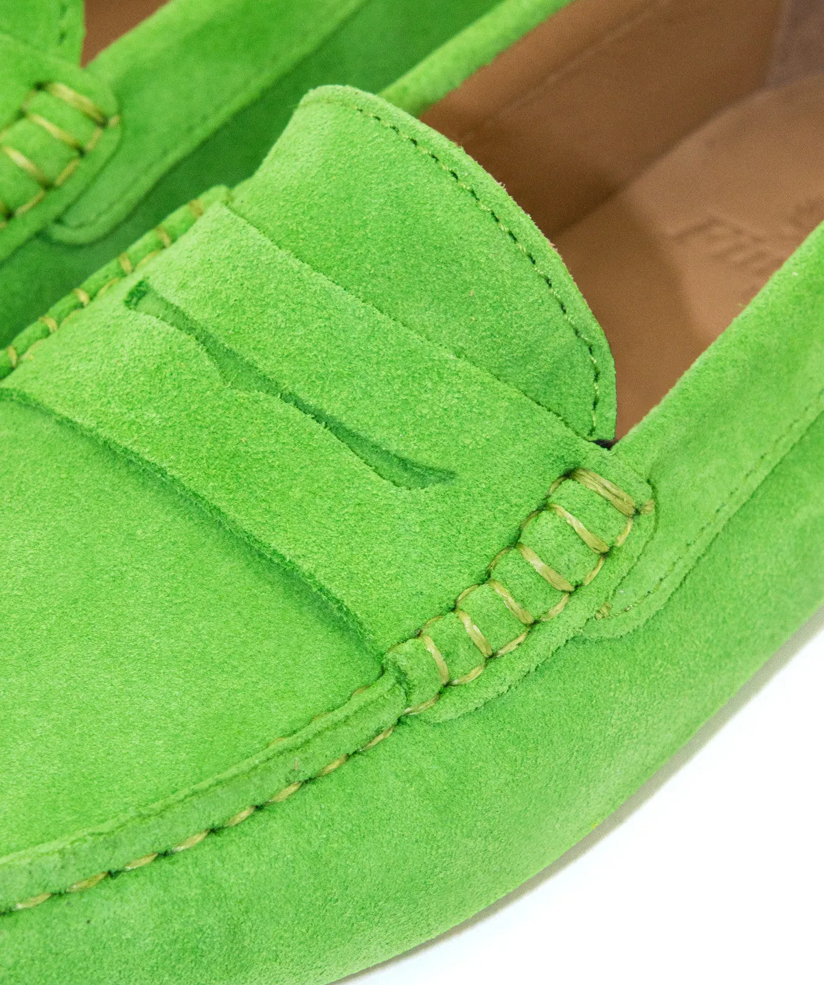 Finsbury Arlequin loafer groen suède dames