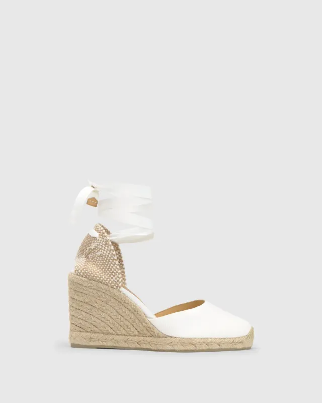 Castaner Carina/8/001 espadrilles wit katoen 9cm