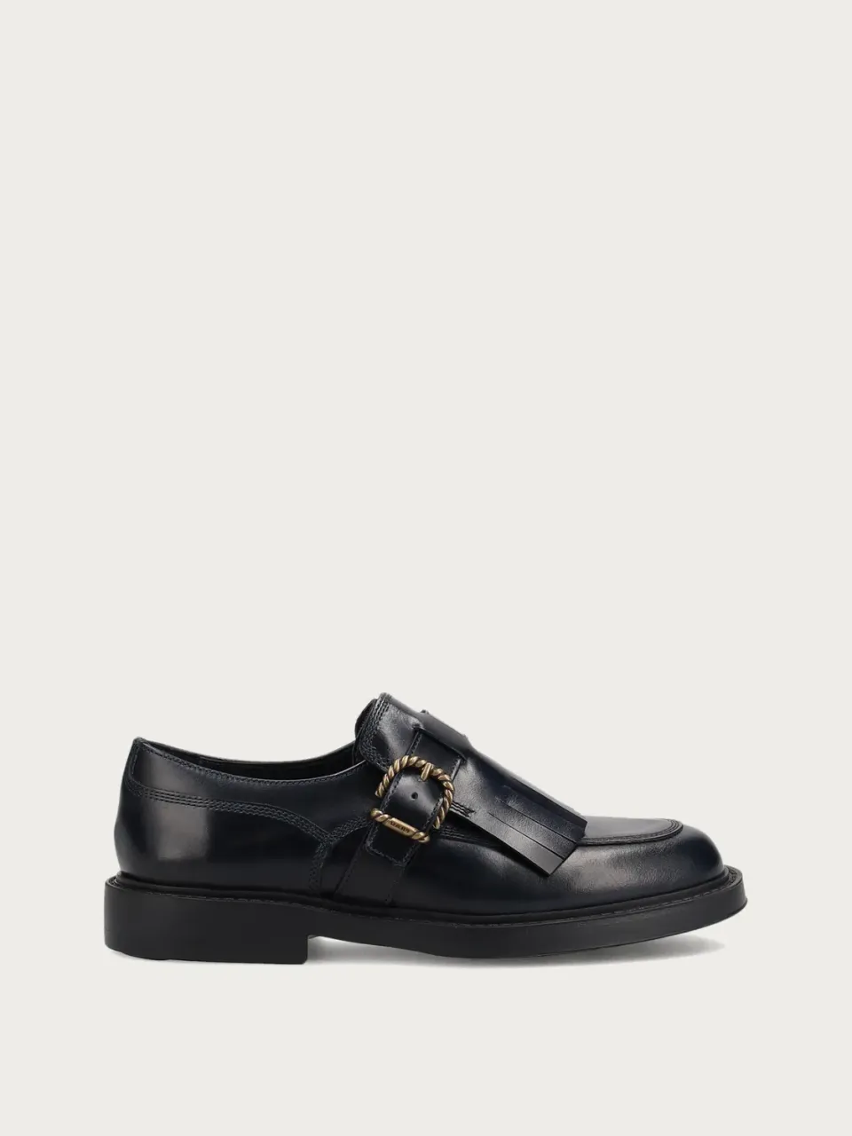 Frau Verona veterschoenen blauw leer met franje