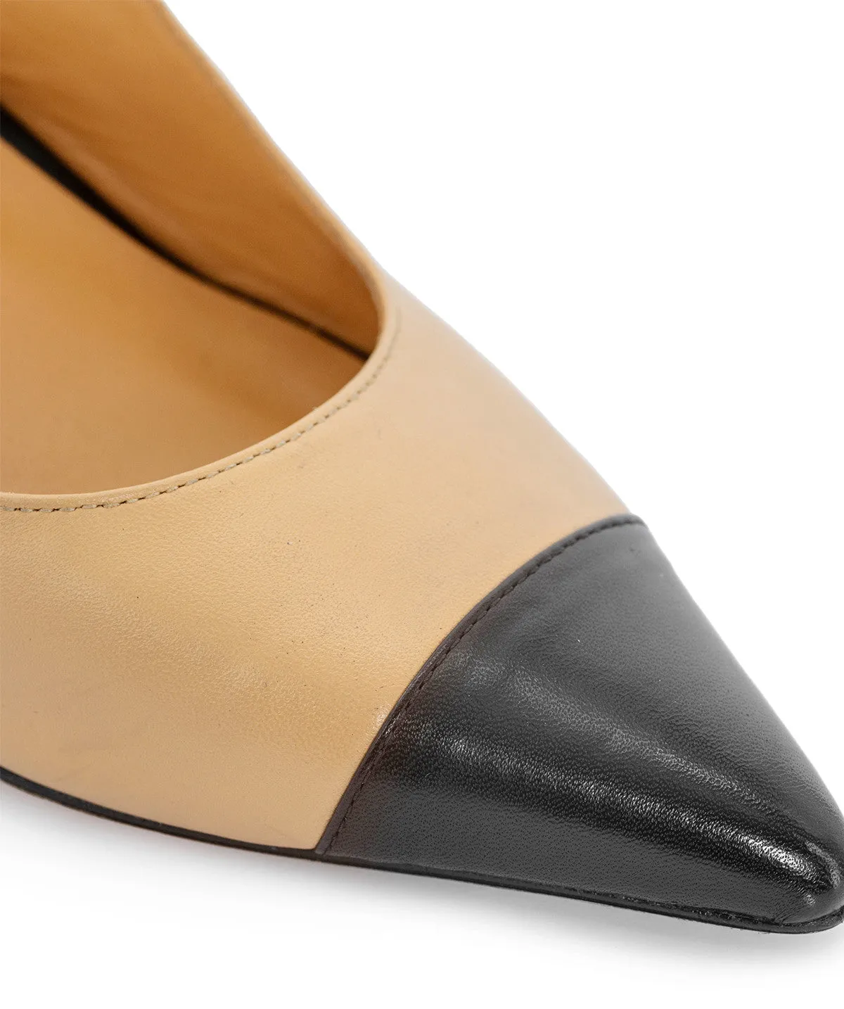 Finsbury Capri pumps beige zwart leer 5mm zool