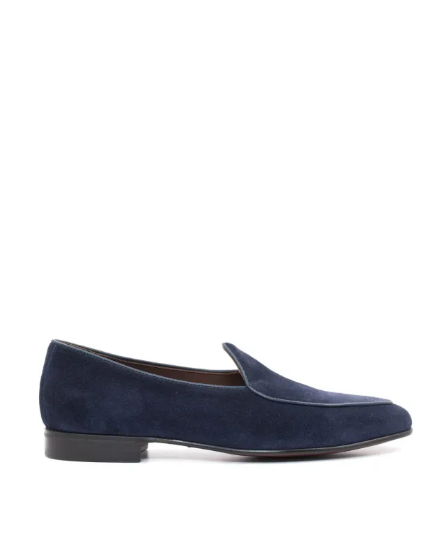 Finsbury Douglas loafers navy suède kalfsleer