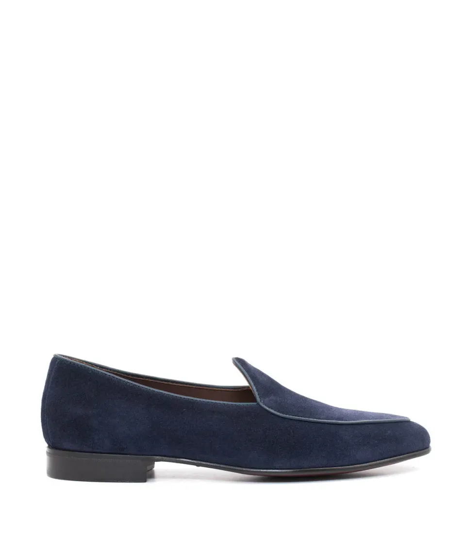 Finsbury Douglas loafers navy suède kalfsleer