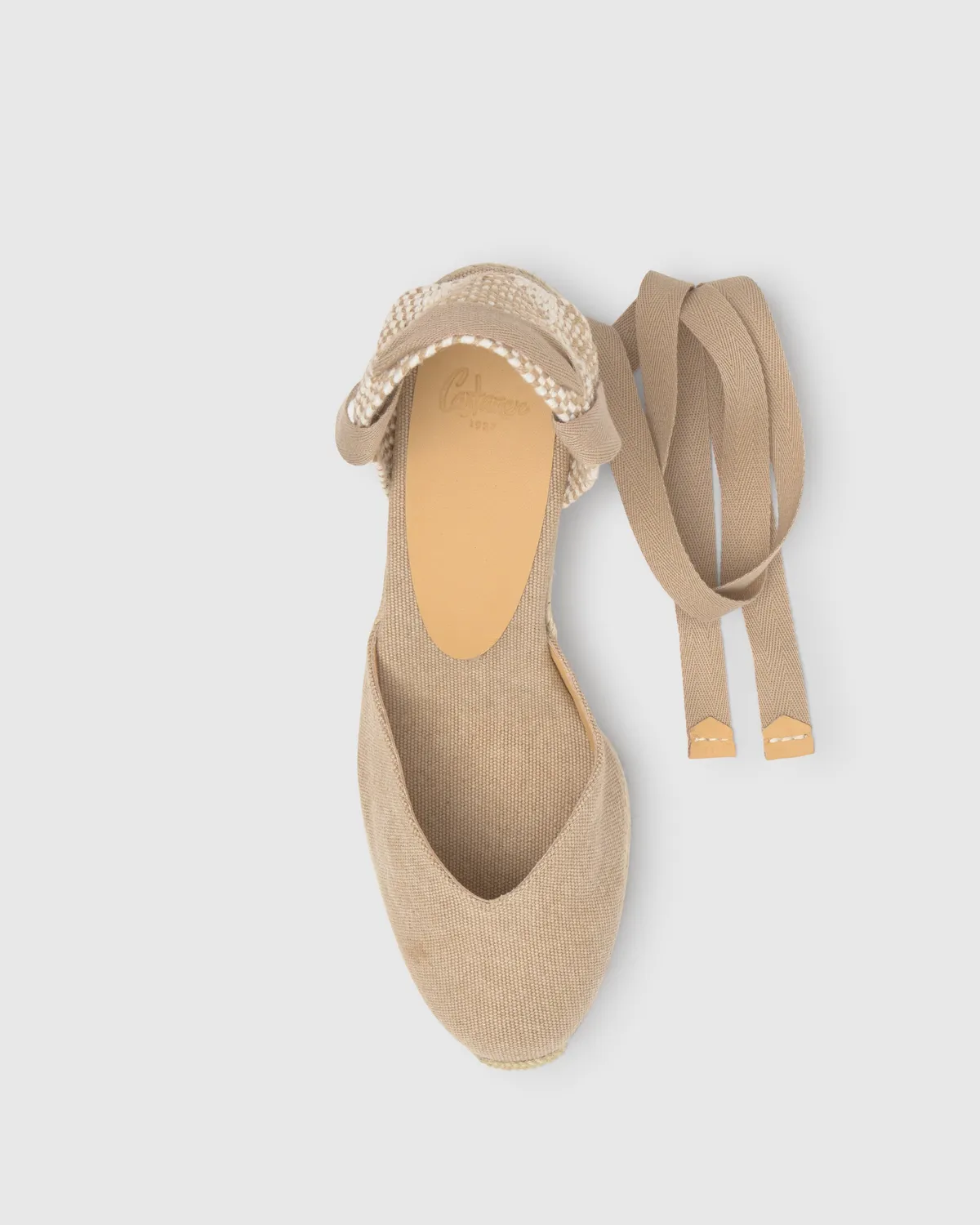 Castaner Chiara 6 espadrilles zand 7 cm veterhak