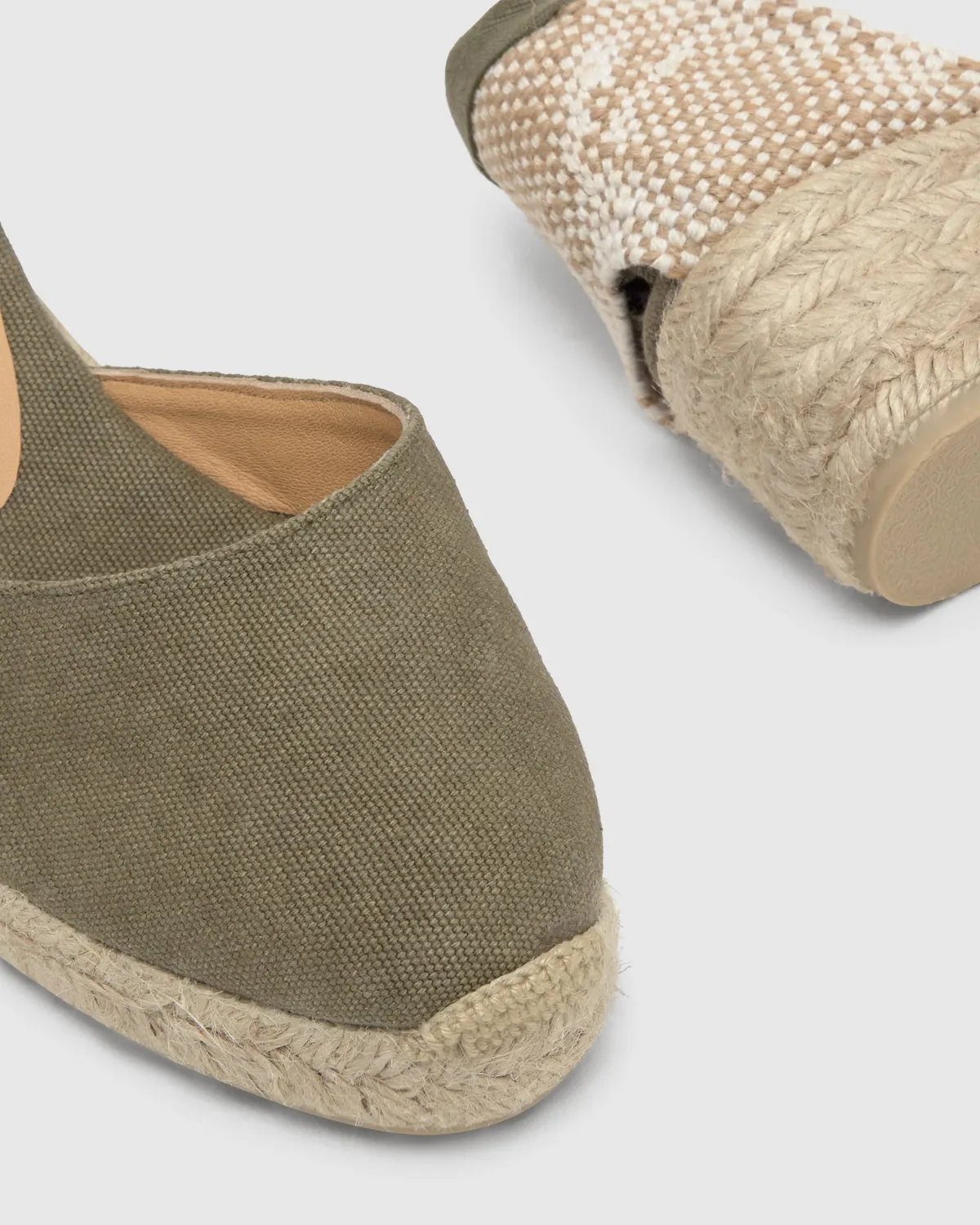 Castaner Carina 3/002 espadrilles olijf 5 cm sleehak