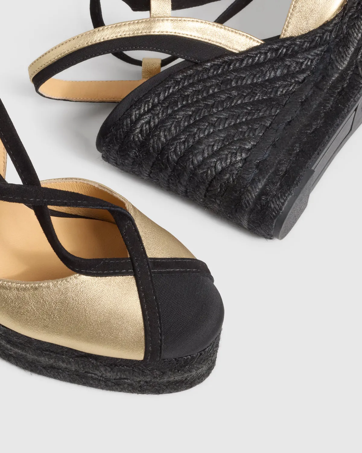 Castaner Casilda CSC/8ED/118 espadrilles zwart-goud peep-toe