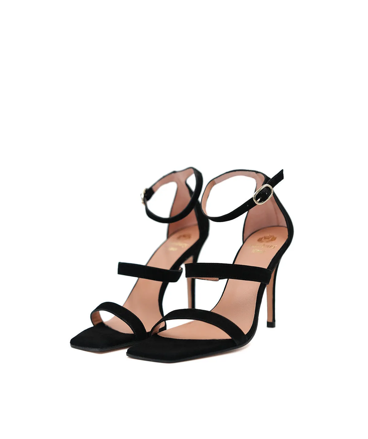 Finsbury Elsa sandalen zwart suede 9 cm hak