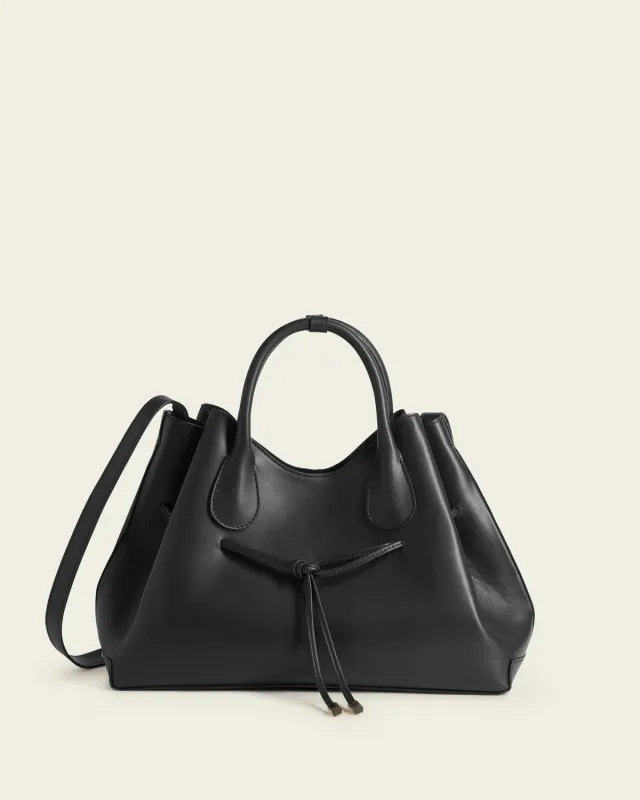 Flattered Maris shopper zwart leer hengsel