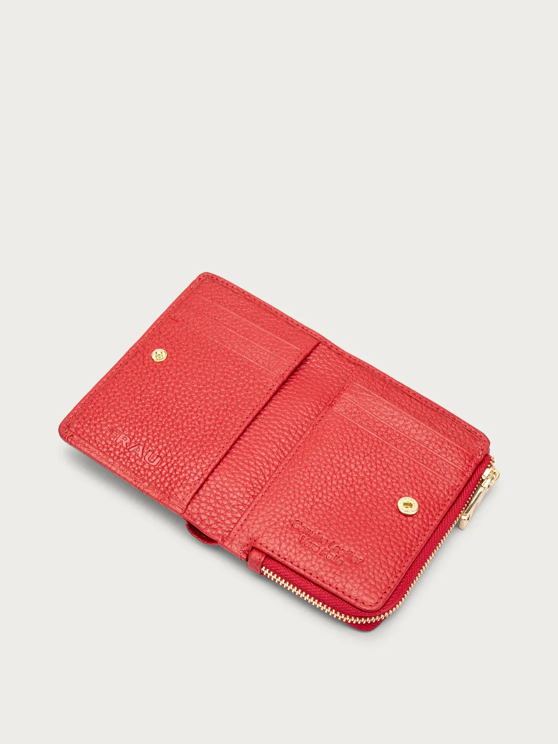 Frau dames portemonnee rood nerfleer Medium
