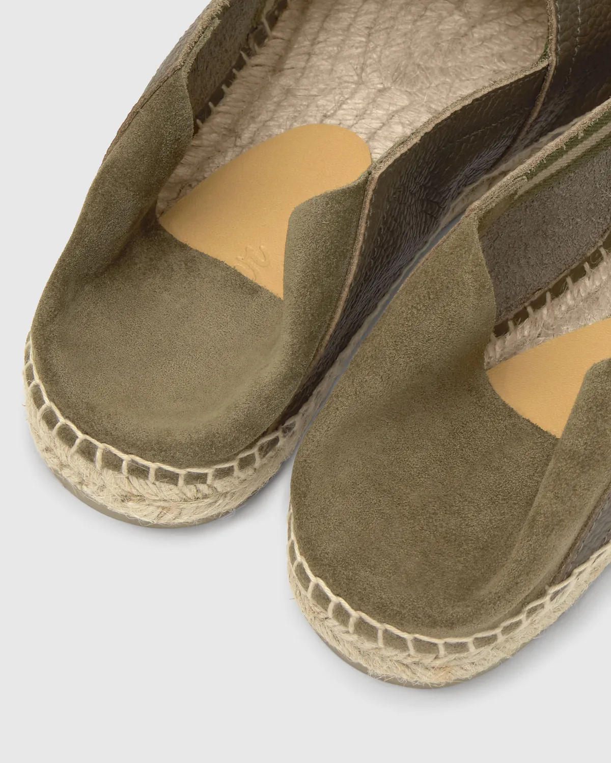 Castaner Polo 249 espadrilles heren olijf leer plat