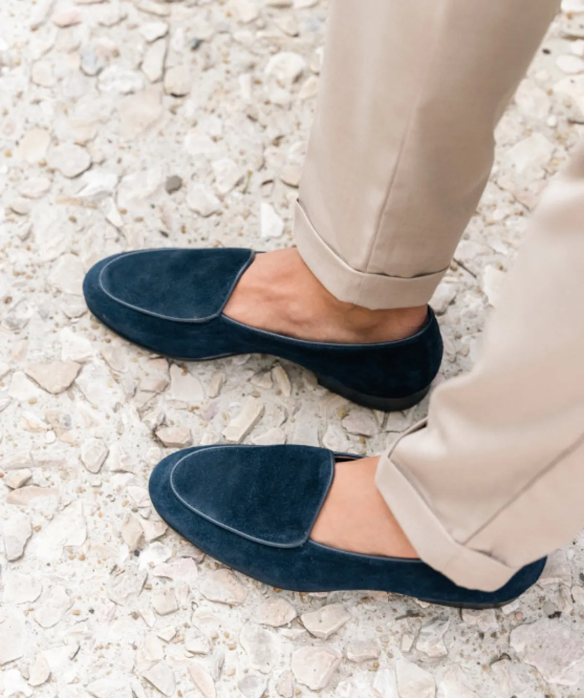 Finsbury Douglas loafers navy suède kalfsleer