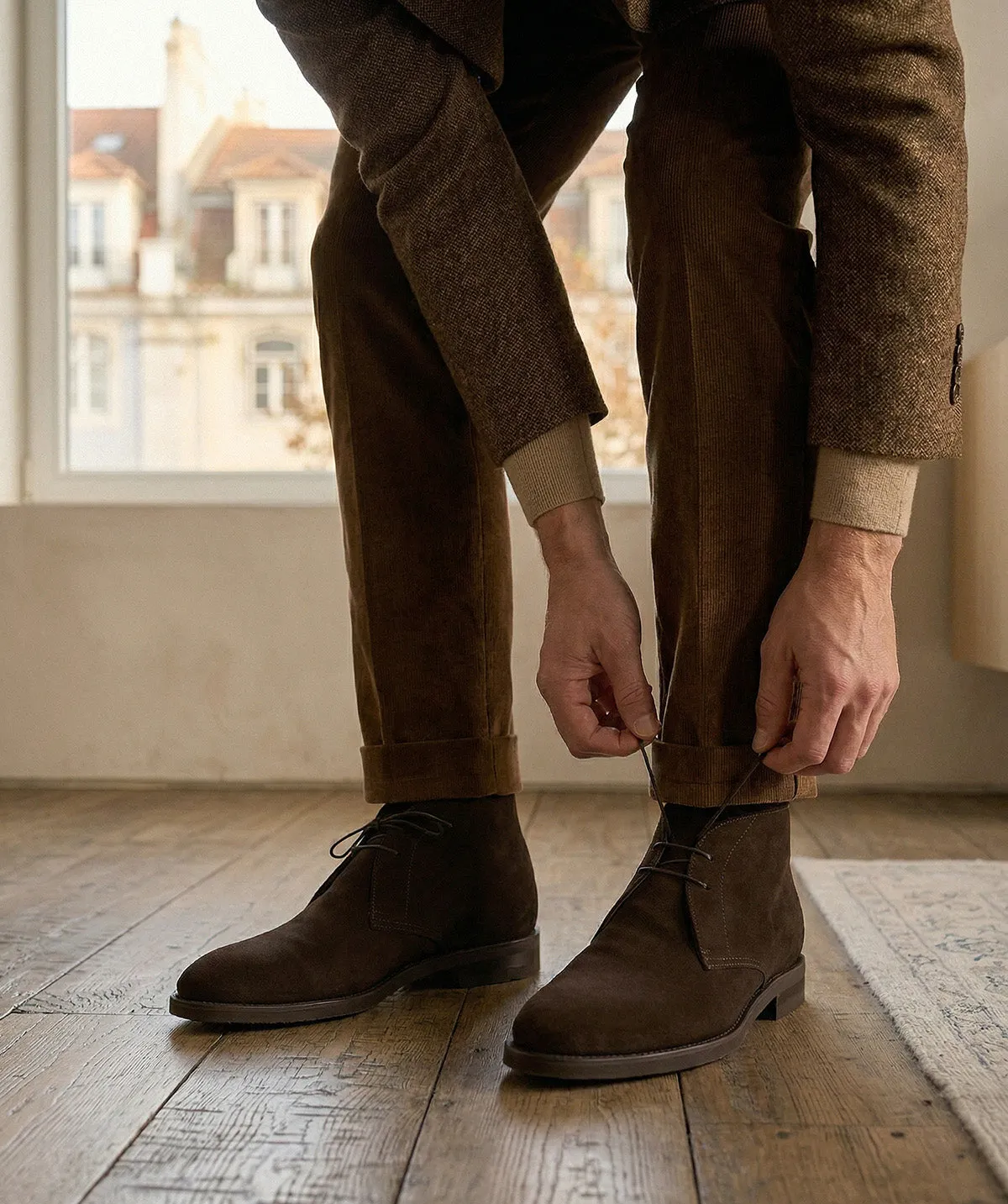 Finsbury Chukka 1986 enkellaarzen bruin suède
