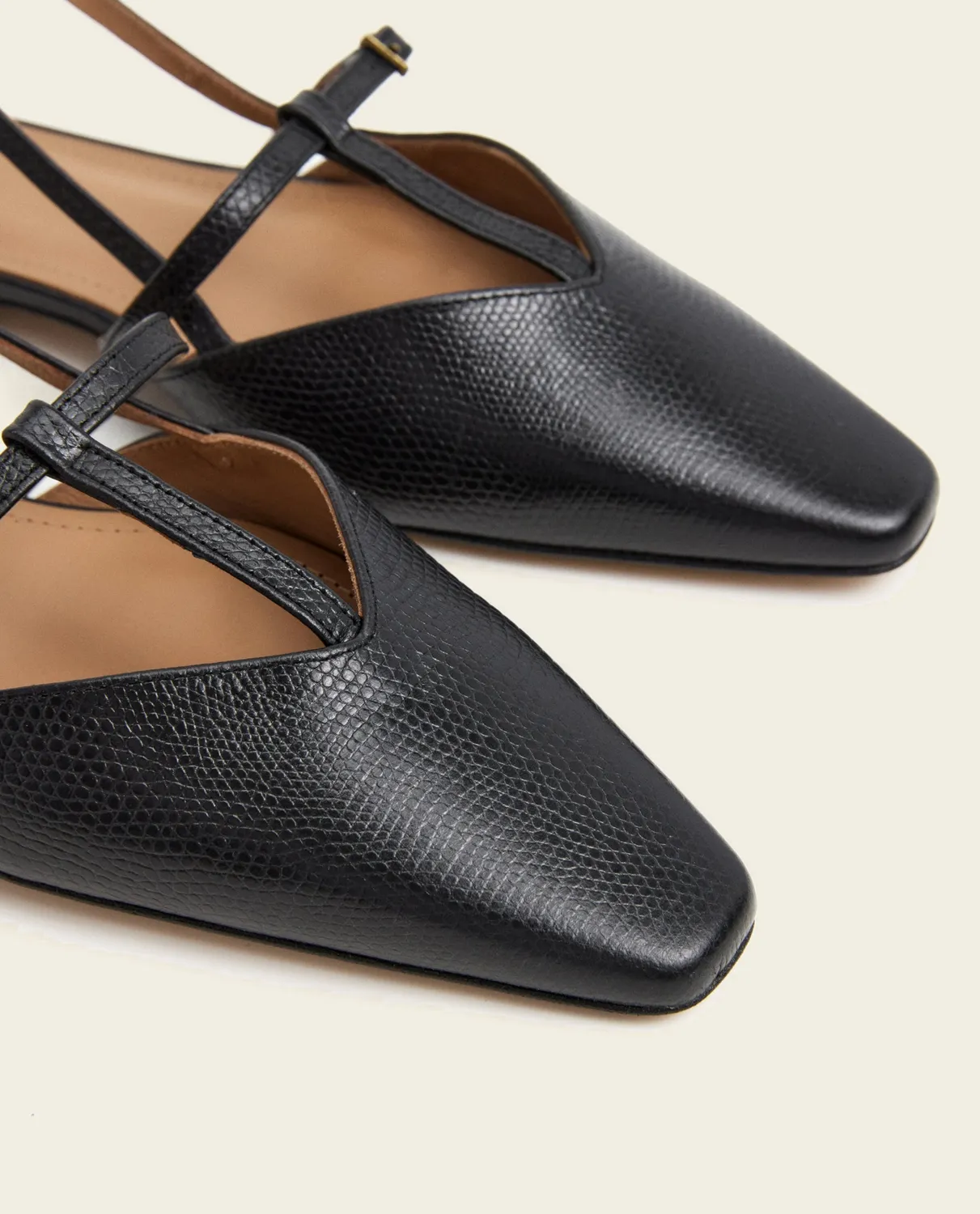 Flattered Josefin sandalen zwart leer hak