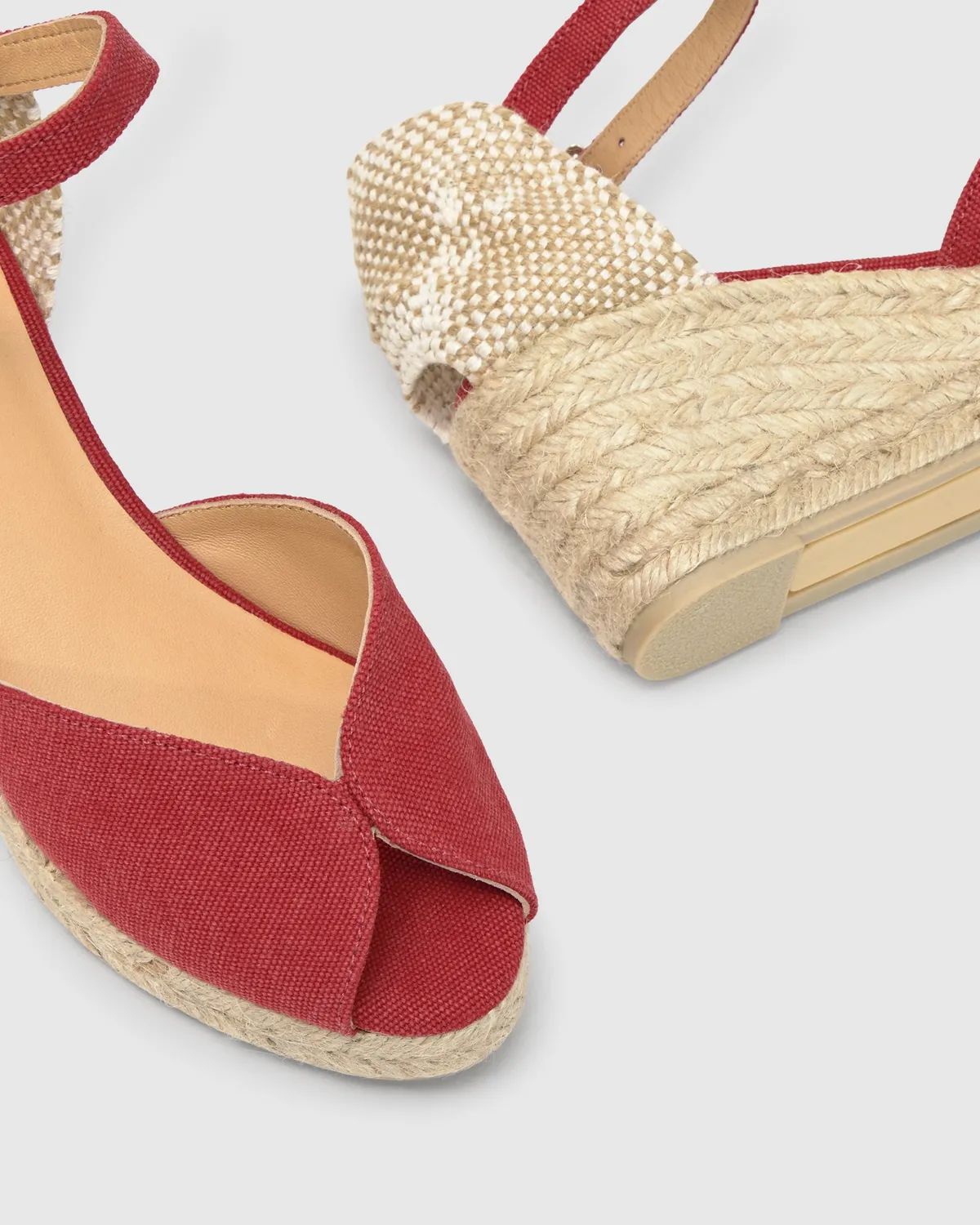 Castaner Bianca 6/002 sandalen rood canvas 7 cm