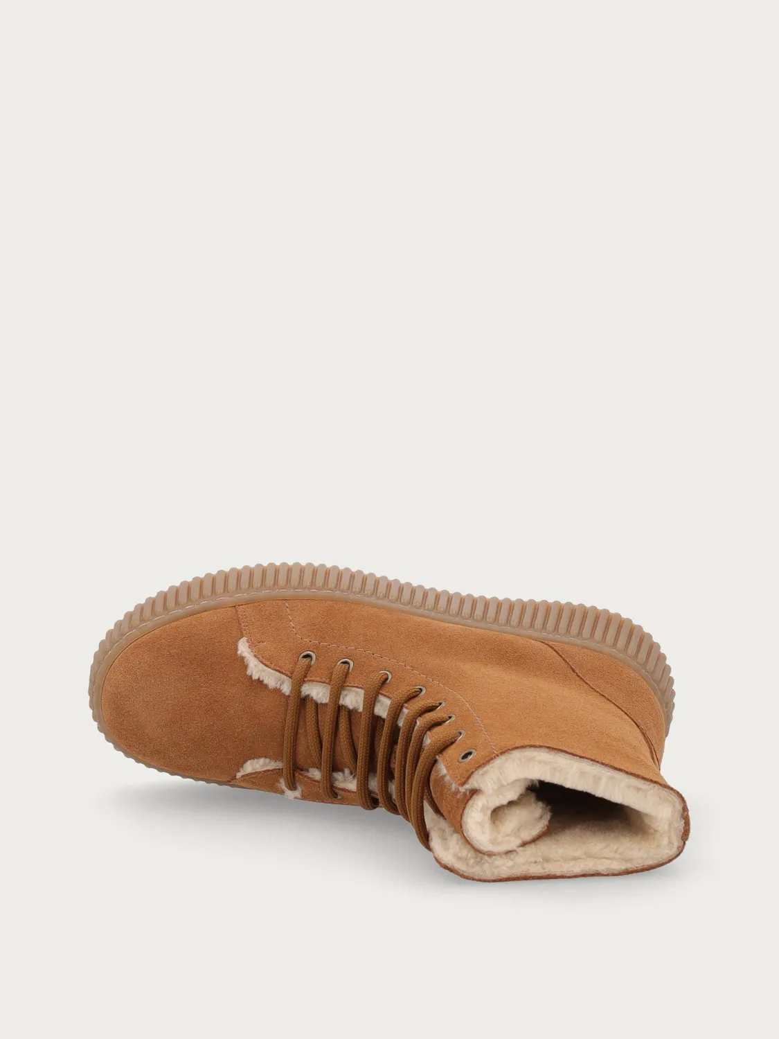 Frau Verona combat boots bruin suède bont dames