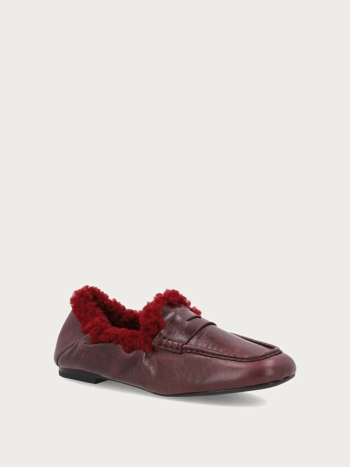 Frau Verona loafers bordeaux leer bontvoering