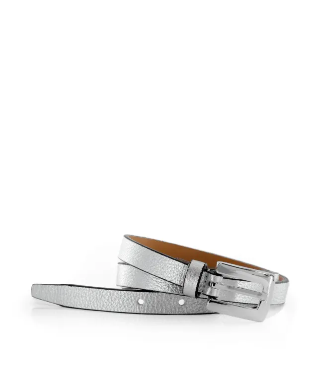 Finsbury Milan riem zilver dames leer 1,5 cm