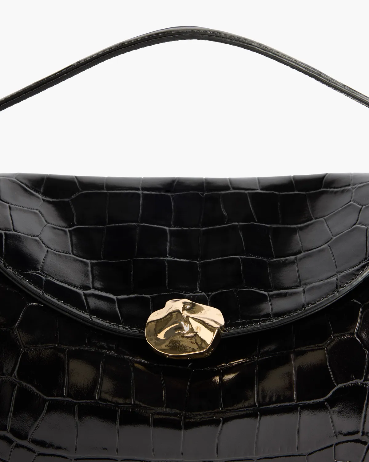 Flattered Hanna Grande handtas zwart croco leer