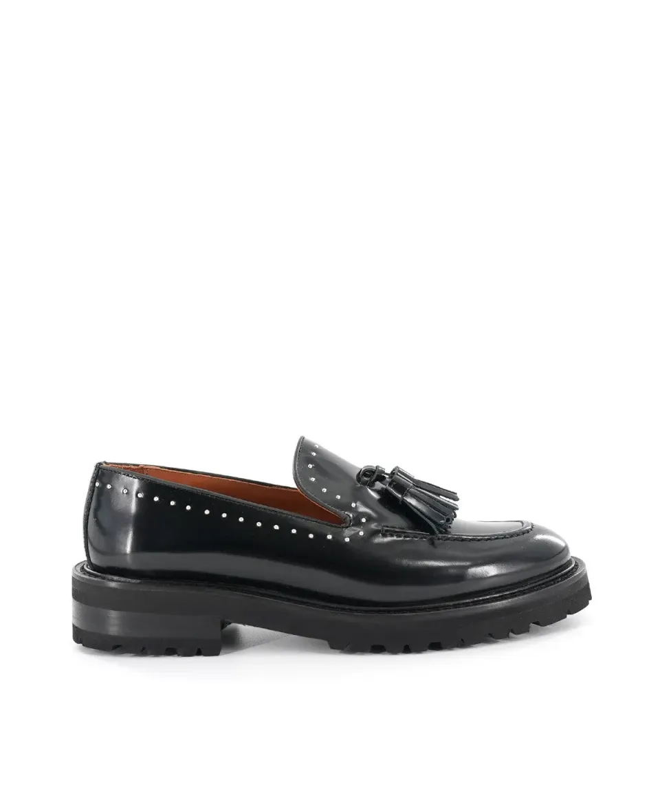 Finsbury Eglantine loafers zwart leer zilver