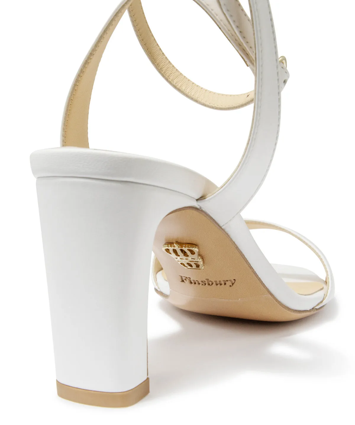 Finsbury Claire witte leren sandaal 6,5 cm hak