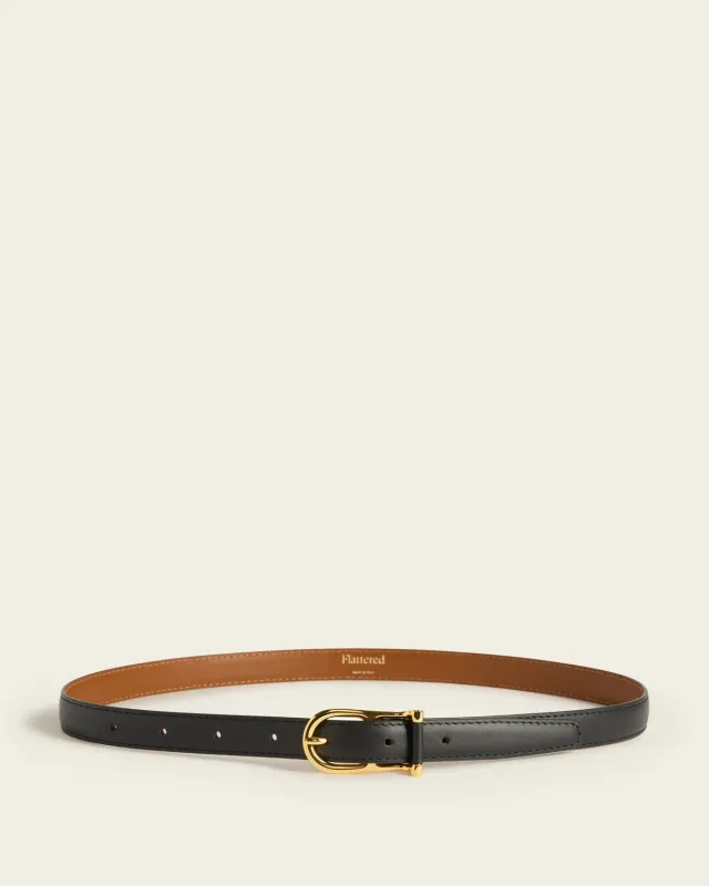 Flattered Betty Belt riem zwart leer 2 cm