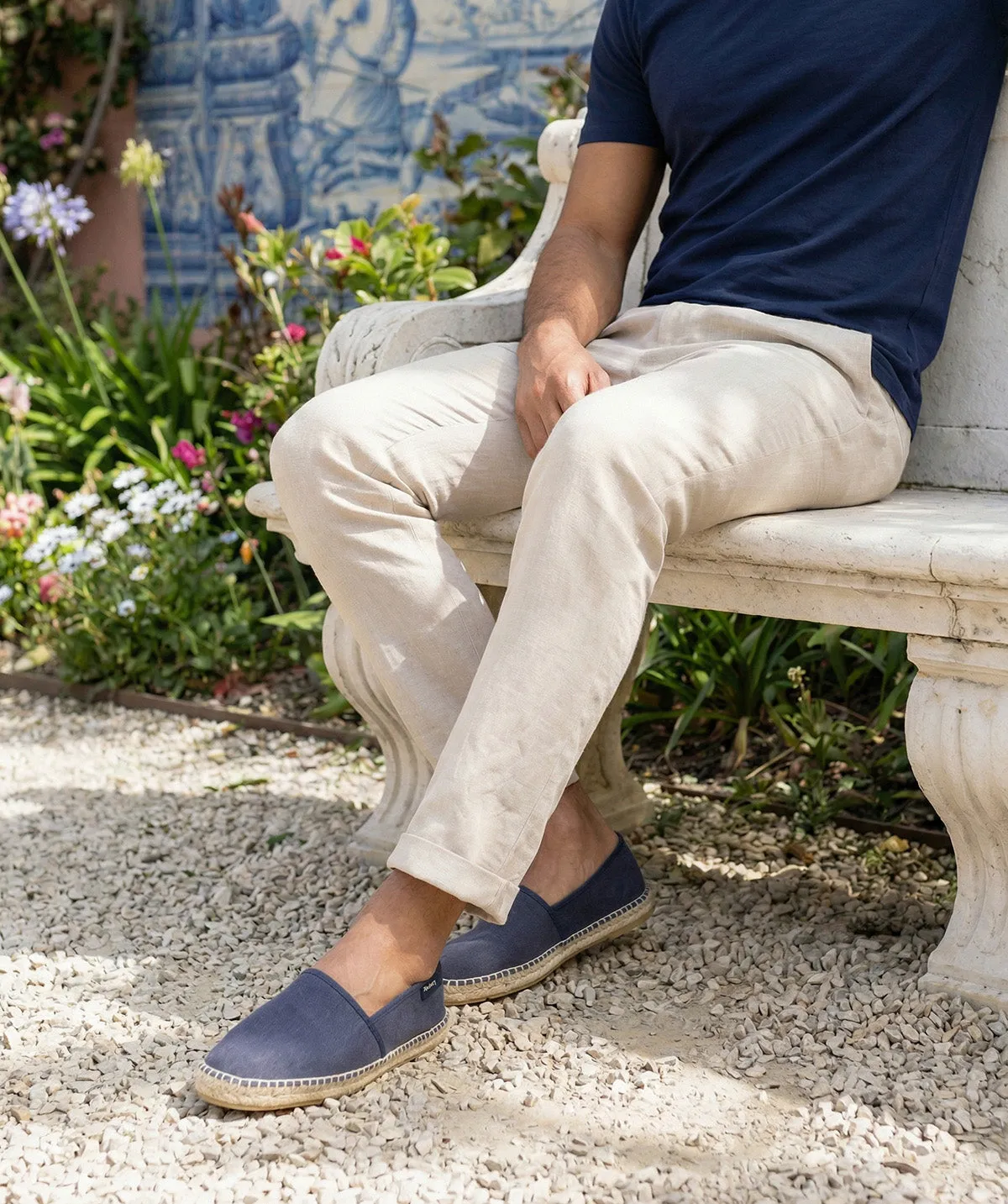Finsbury Indiana espadrilles navy leer zomer