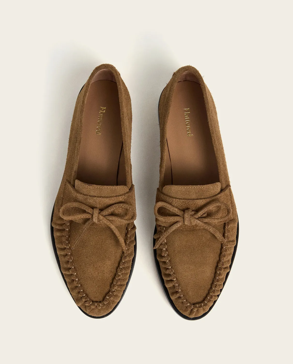 Flattered Dylan Suede loafers wet sand suede strik