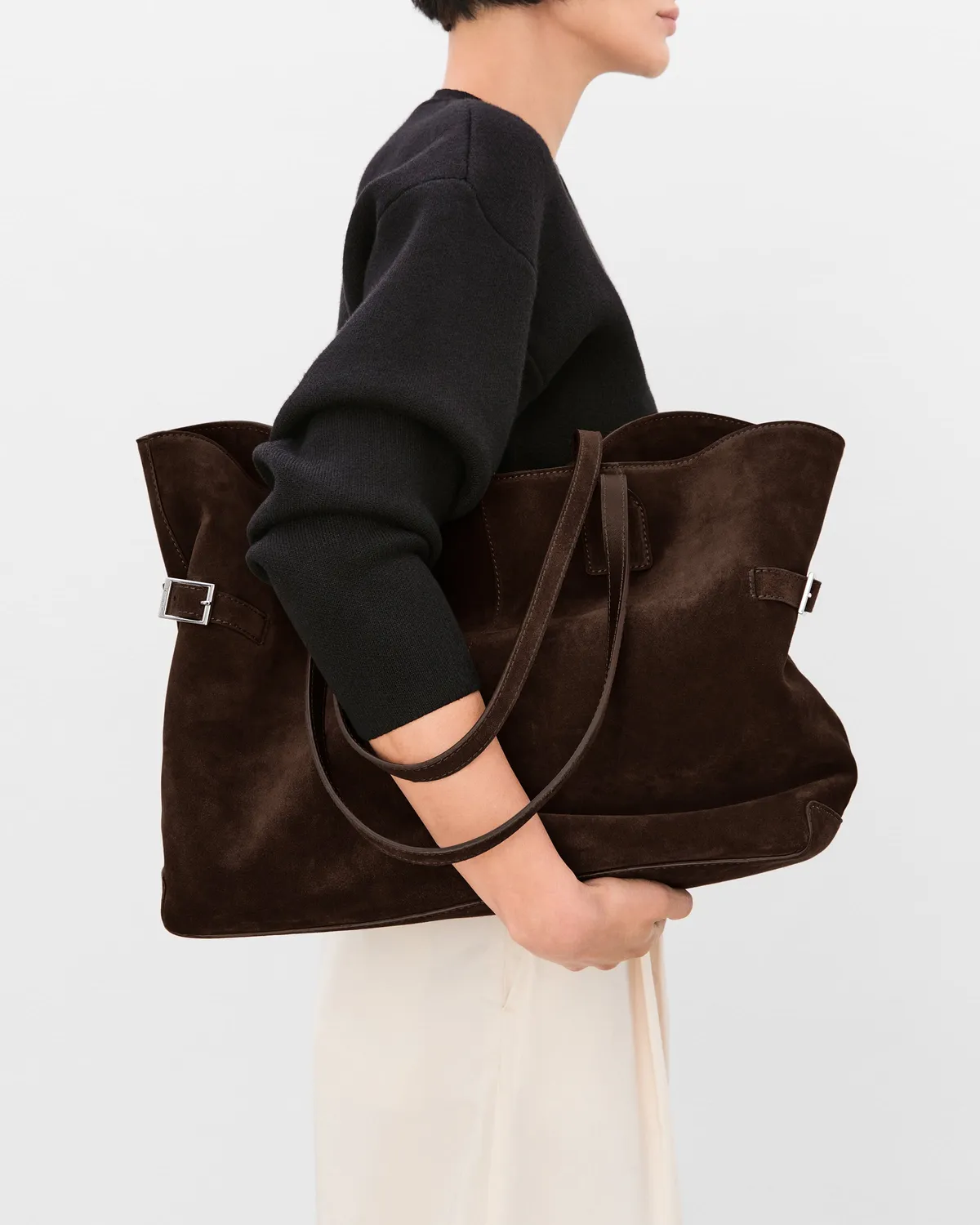 Flattered Lesley tote bag chocolate suède