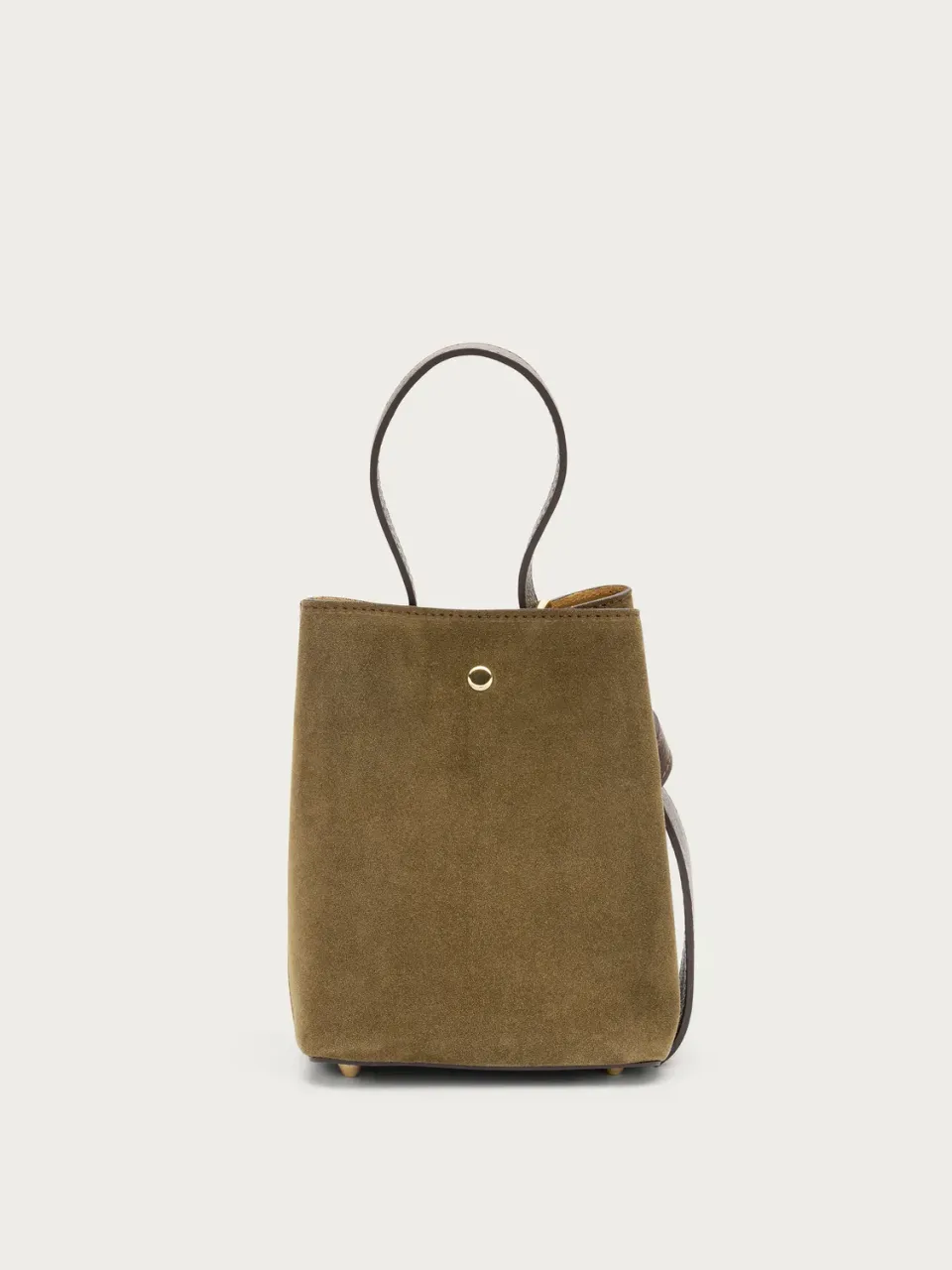 Frau bucket tas suede groen klein