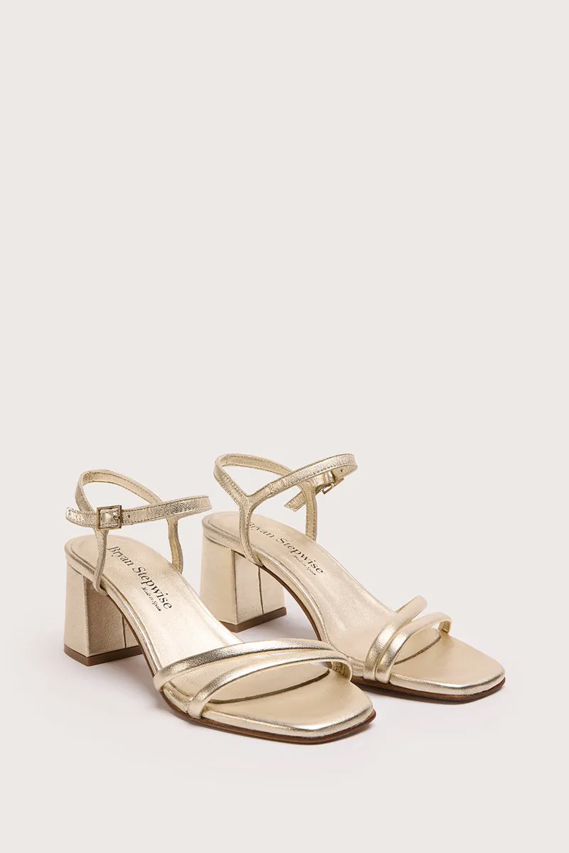 Bryan Stepwise Habana Pearl sandalen goud hak leer