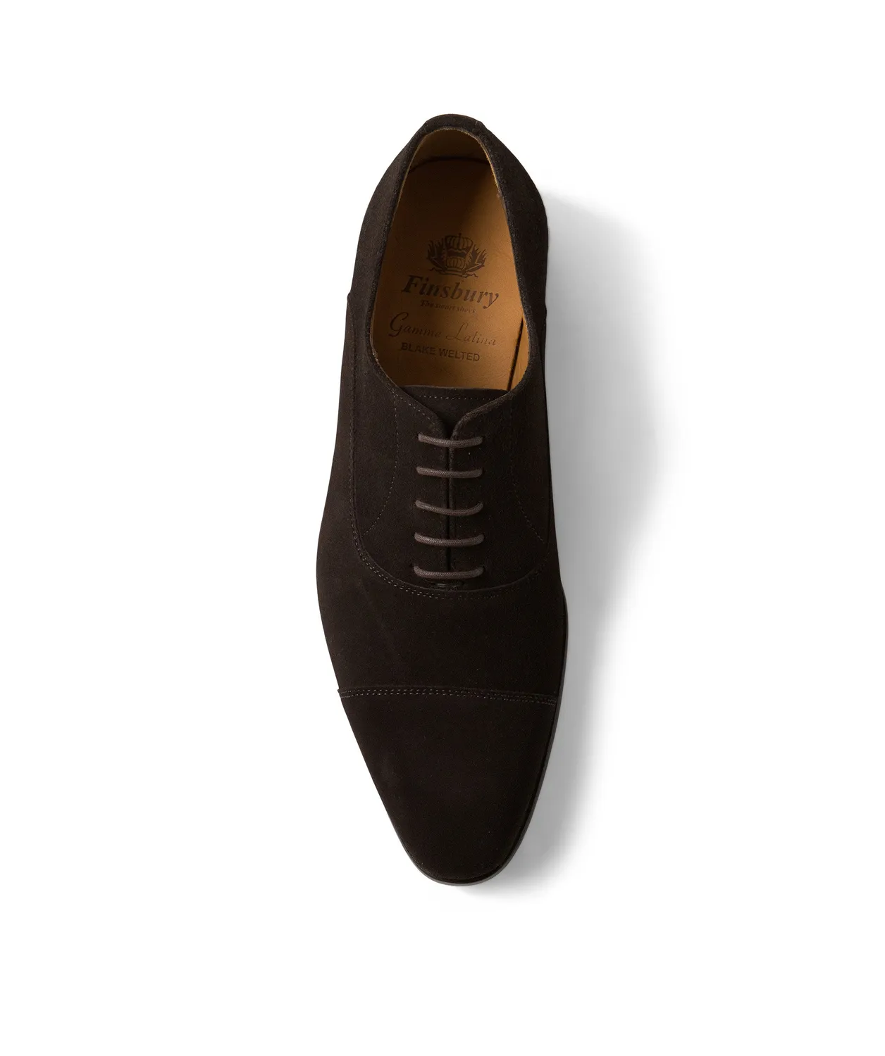 Finsbury Whitney Oxford donkerbruin velours suede