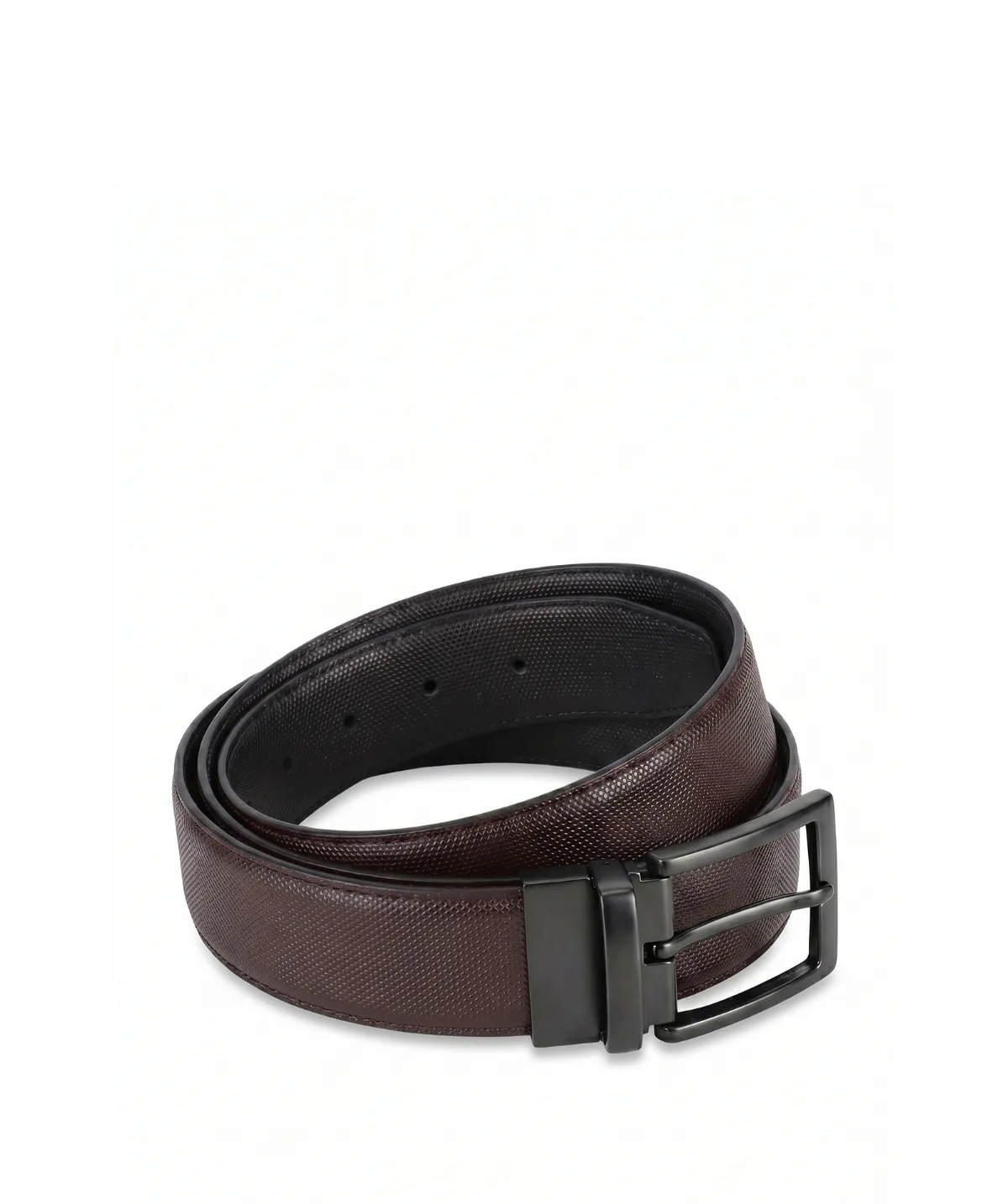 Finsbury Reversible riem zwart bordeaux leer