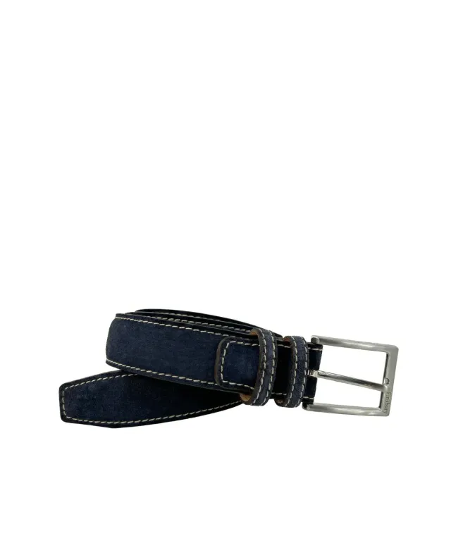 Finsbury marineblauwe suède riem 100 cm
