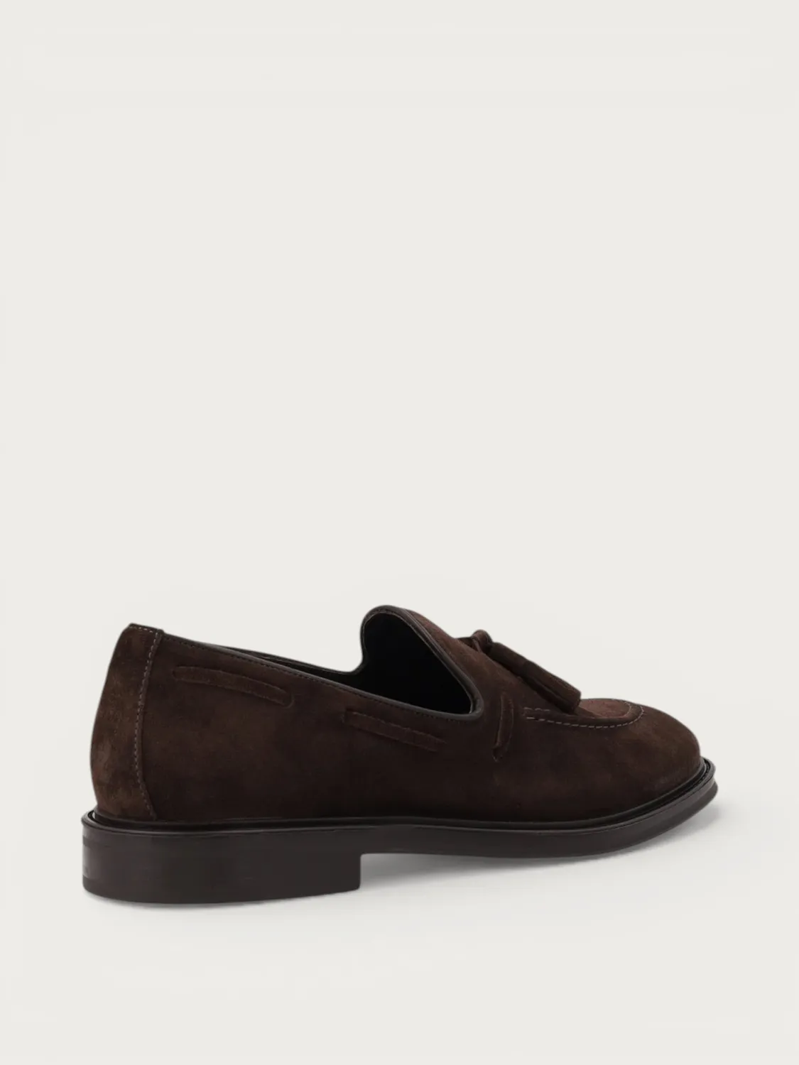 Frau Signature loafers suede donkerbruin kwast