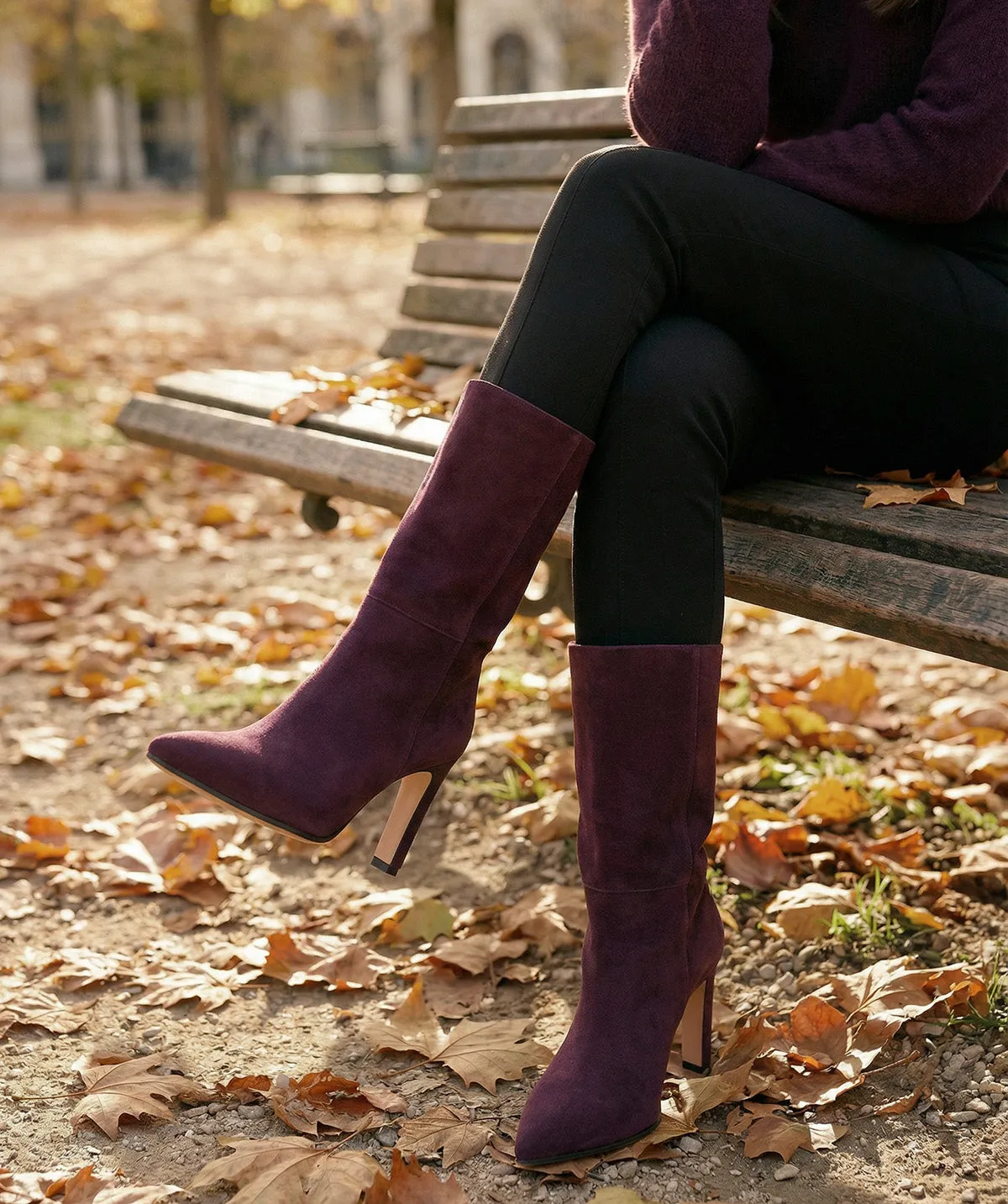 Finsbury Tamara laarzen bordeaux fluweel 9 cm hak